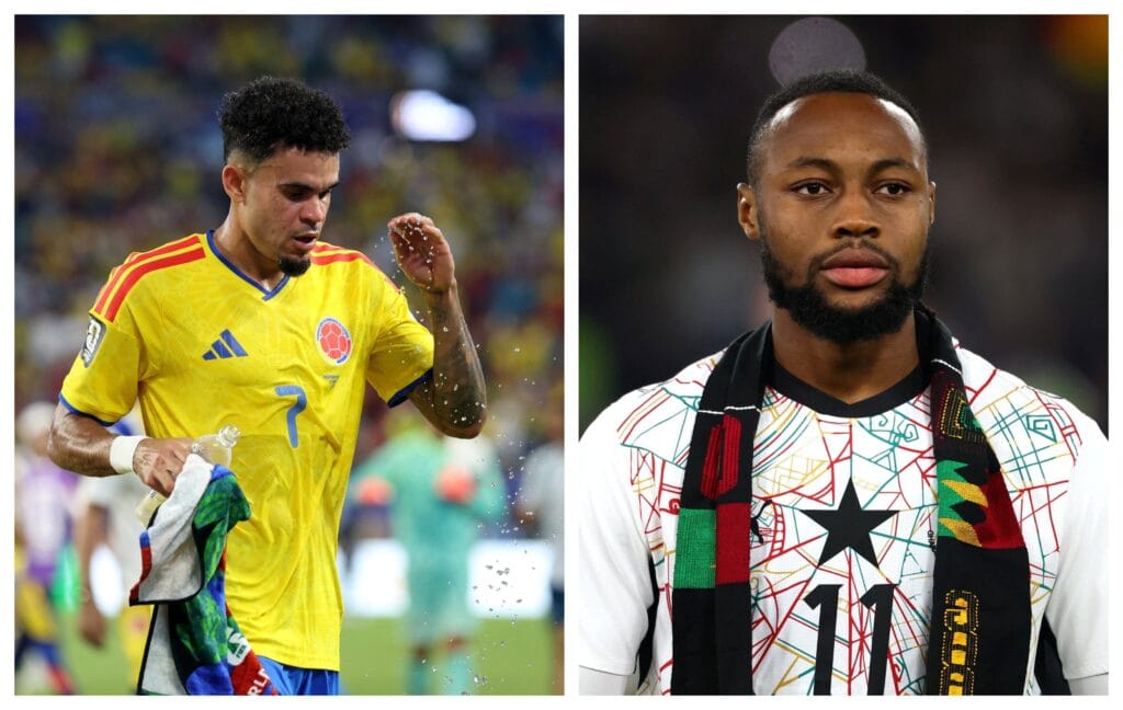El duelo entre Luis Díaz y Antoine Semenyo será uno de los claves en el ataque tanto para el equipo de Carlos Queiroz como de Néstor Lorenzo-crédito Kai Pfaffenbach-Paul Childs/REUTERS