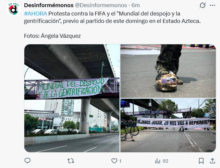 Ciudadanos protestan contra la FIFA y el 