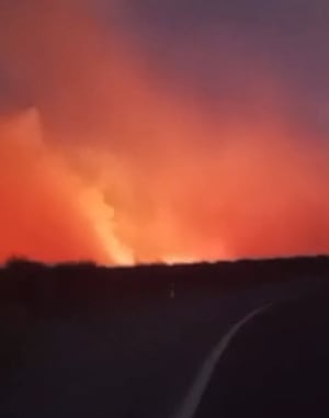 Así se veía la zona afectada desde la Ruta Nacional 9 (Captura de video)