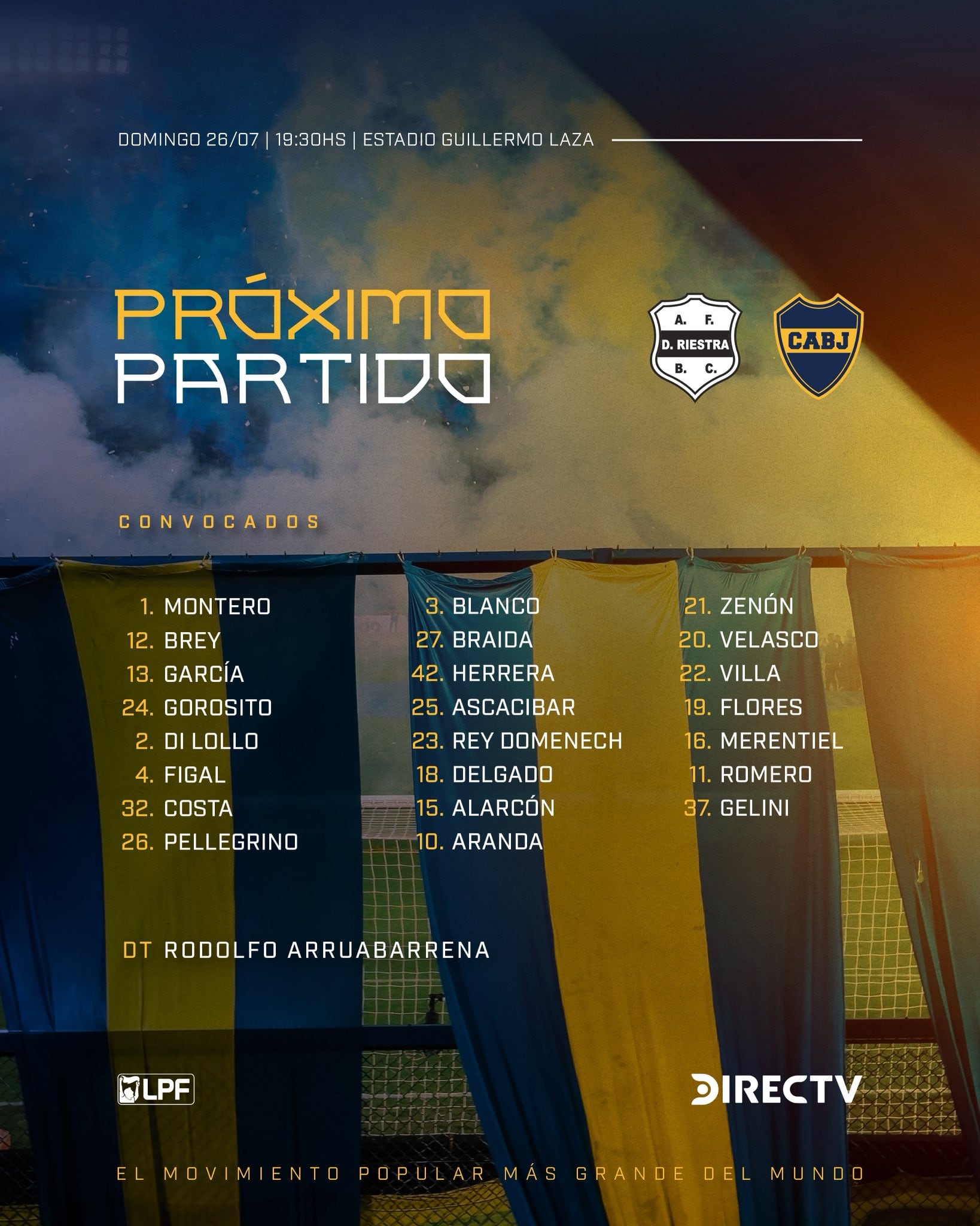 La lista de concentrados de Boca Juniors para el partido ante Riestra