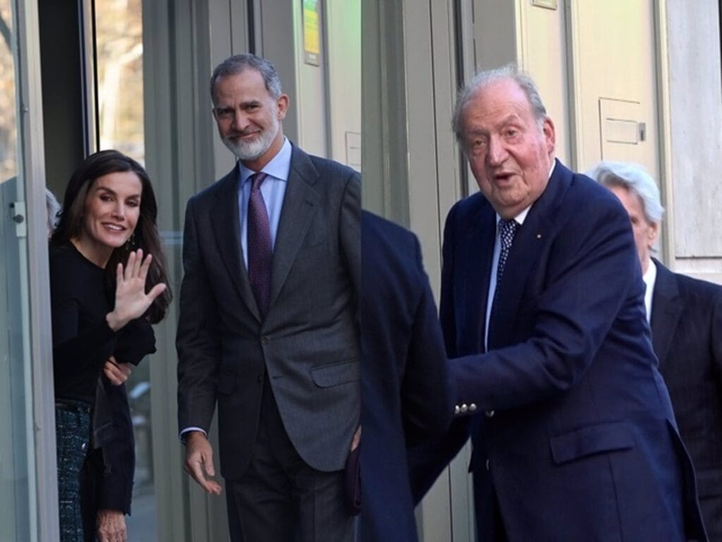 Los reyes Felipe y Letizia con el rey Juan Carlos en 2023 (Europa Press)