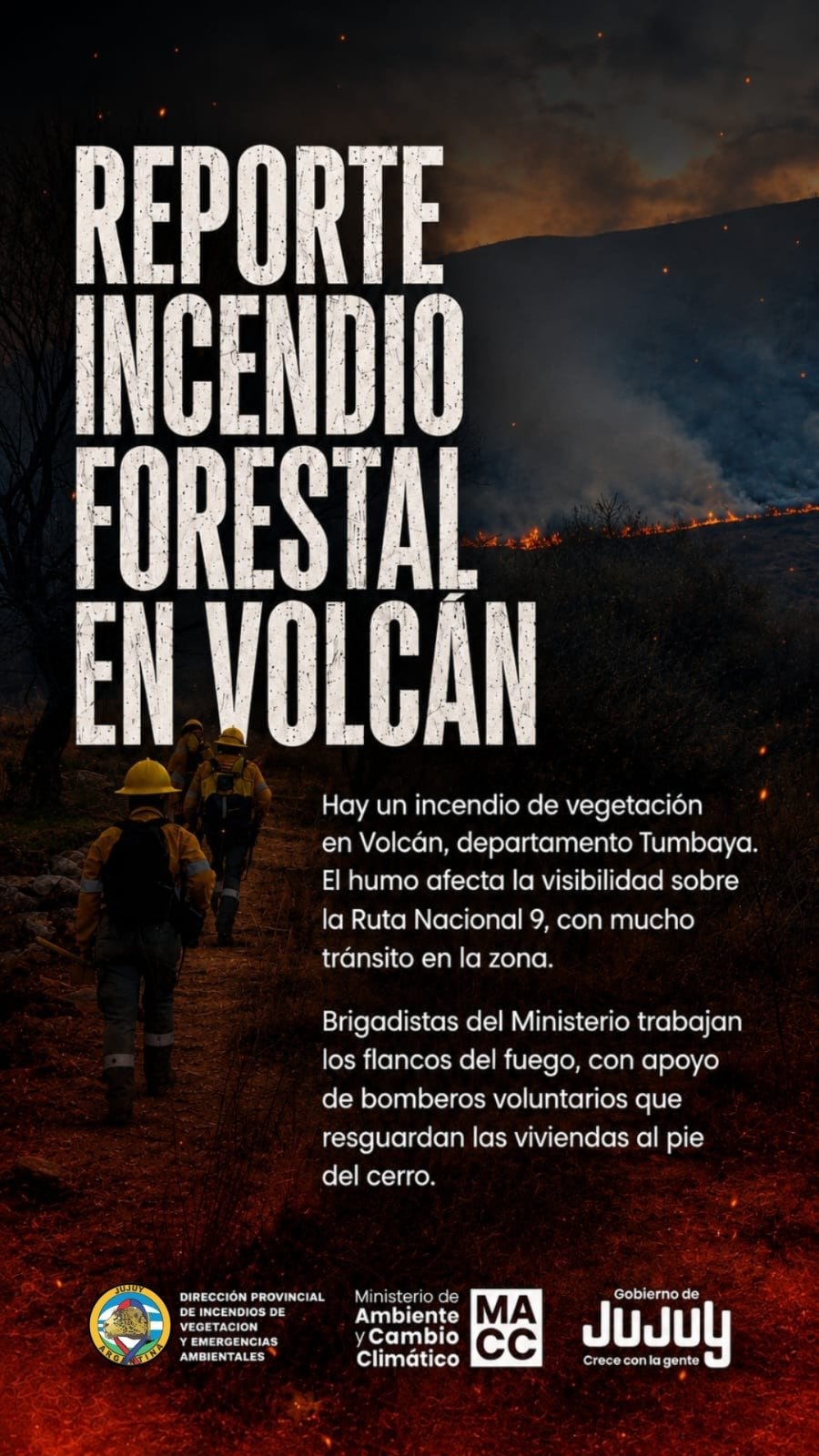 Trabajaron seis dotaciones de bomberos (X: @ambientejujuy)