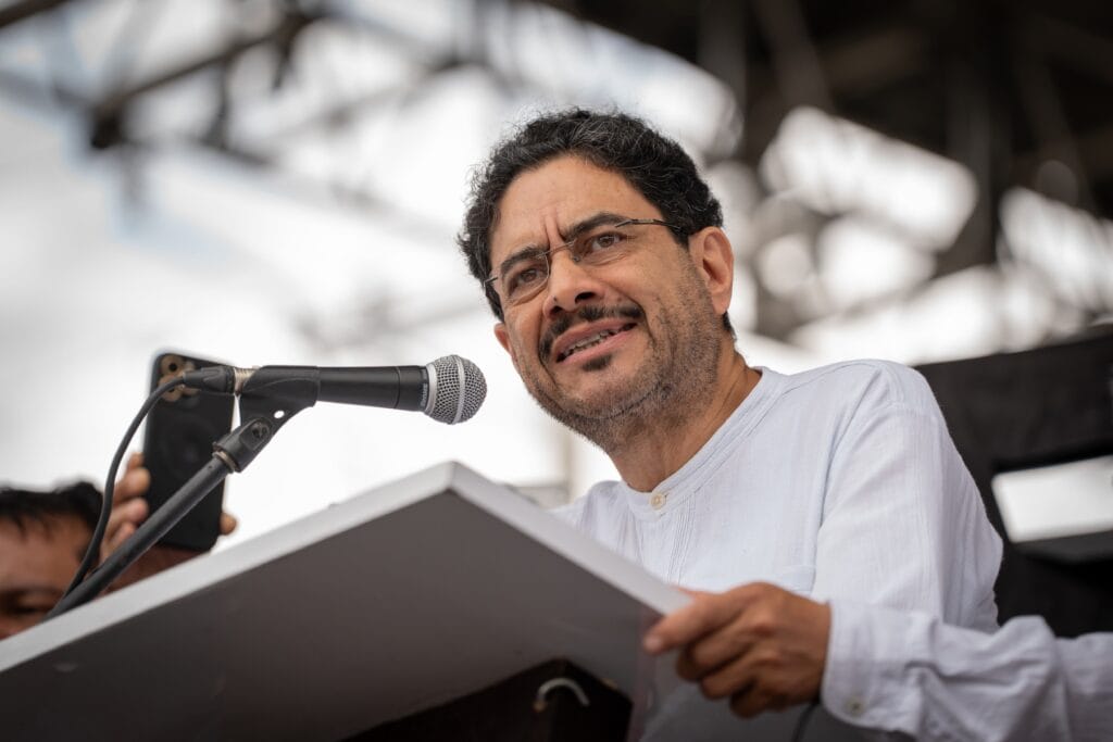 Iván Cepeda durante su intervención, en Barranquilla, este viernes.