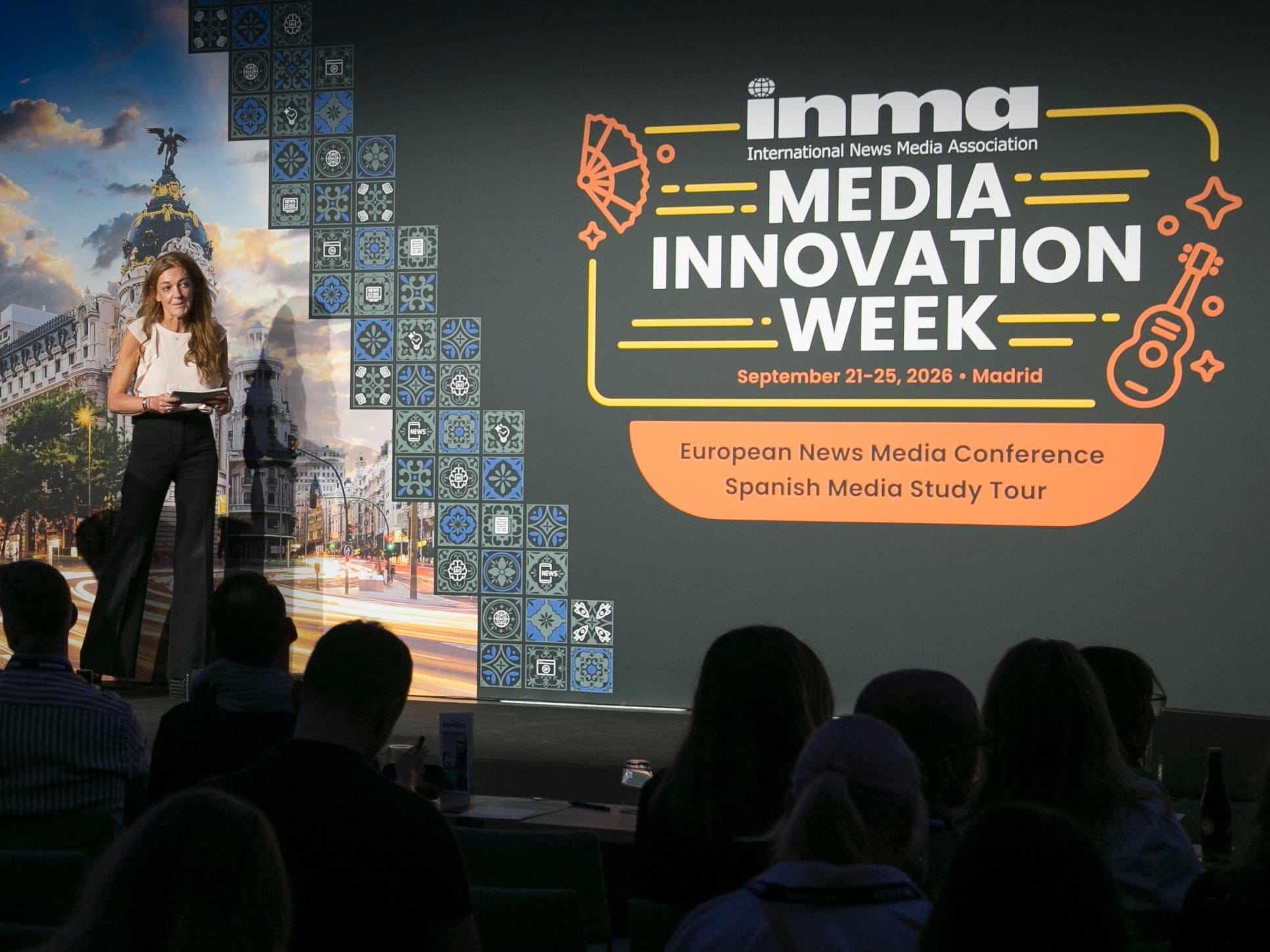 Pilar Gil, en el foro organizado por la Asociación Internacional de Medios de Noticias.