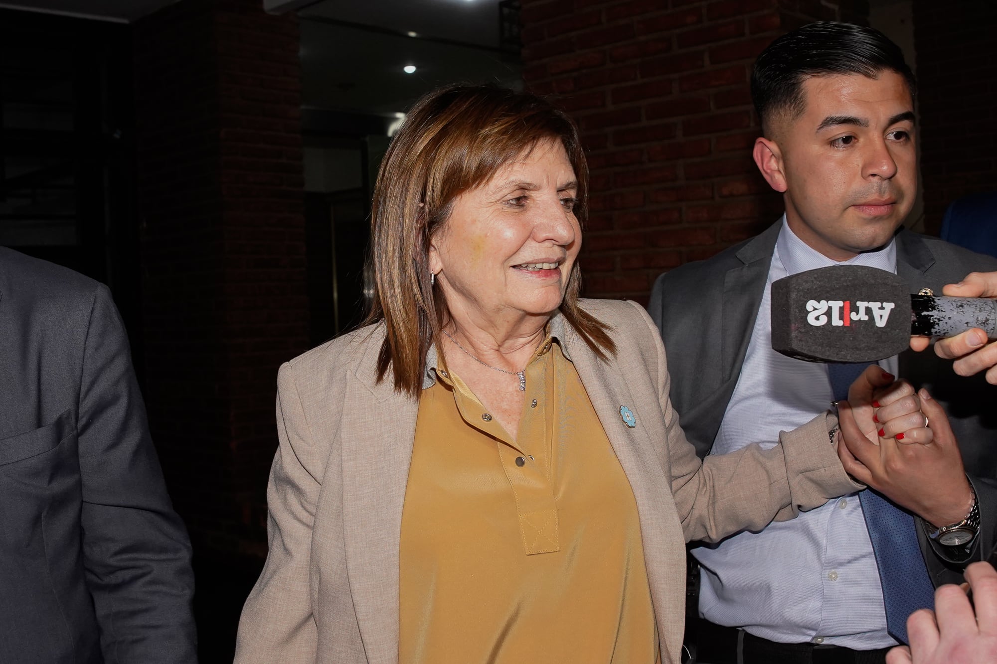 Bullrich, al salir de una cena del bloque convocada por Karina Milei (RS Fotos)