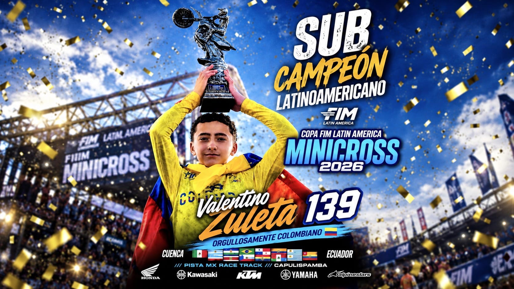 Valentino “Valenzuca” Zuleta desembarca en España para competir en los principales campeonatos nacionales