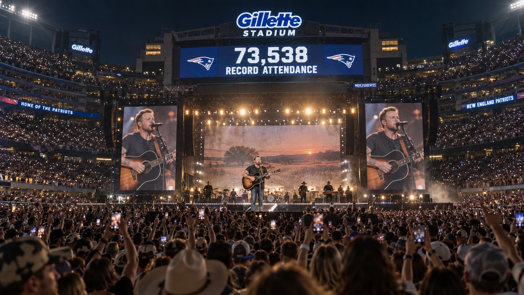 Zach Bryan reúne 73.538 fans y bate el récord de asistencia en Gillette Stadium