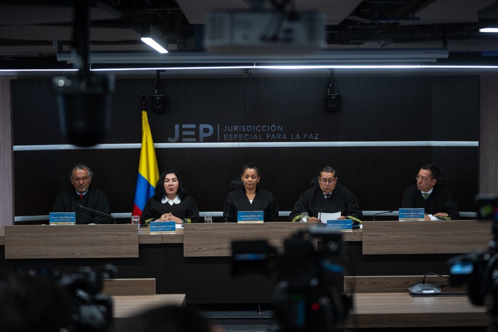 Sesión de la JEP, en Bogotá, en 2025.